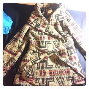 Aztec printed coat